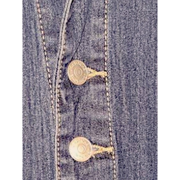 Women's (Junior's) Jordache Long Sleeve Smart Denim Jumpsuit Dark Emzyme L - Picture 3 of 5